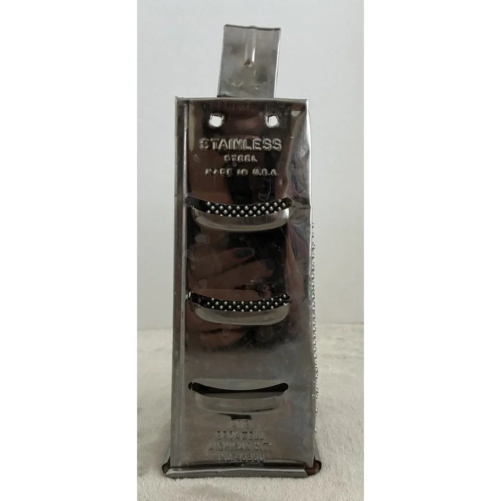 Vintage Bromwell Stainless Box Cheese Grater‎ Shredder Michigan City IN *flaw